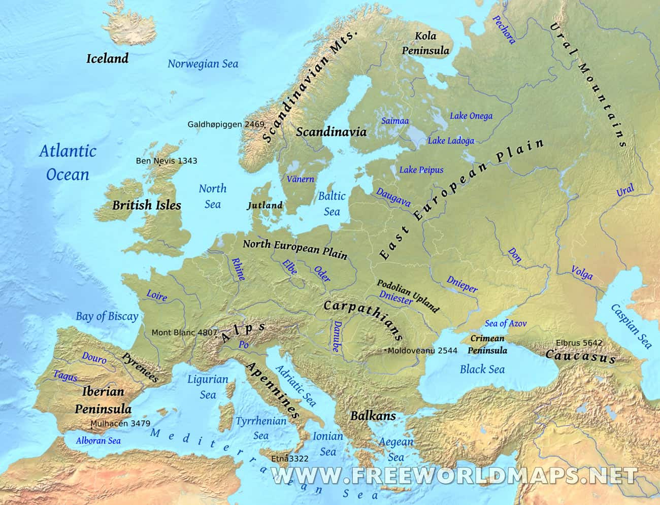 Mountain Ranges Of Europe Ultimate Kilimanjaro   Europe Map 